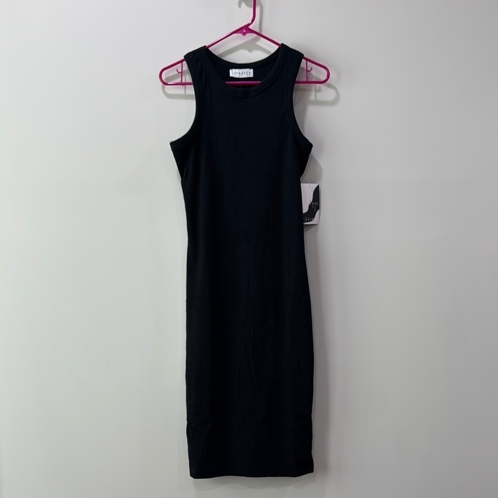 Black Ribbed Midi Dress